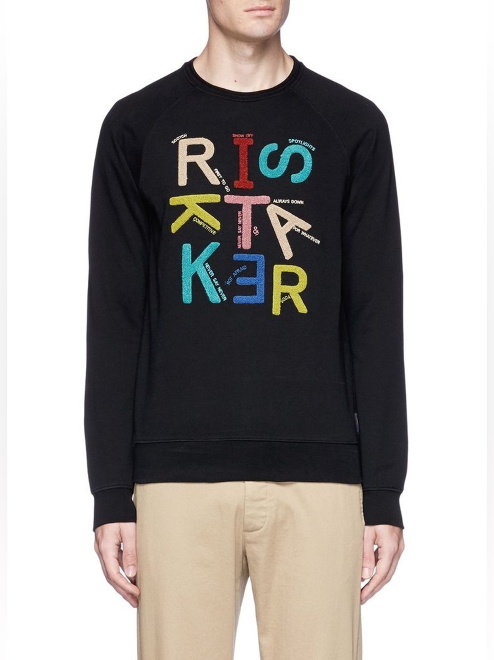 Scotch & Soda Men’s Risk-taker Multi-colored Embroidered Sweatshirt